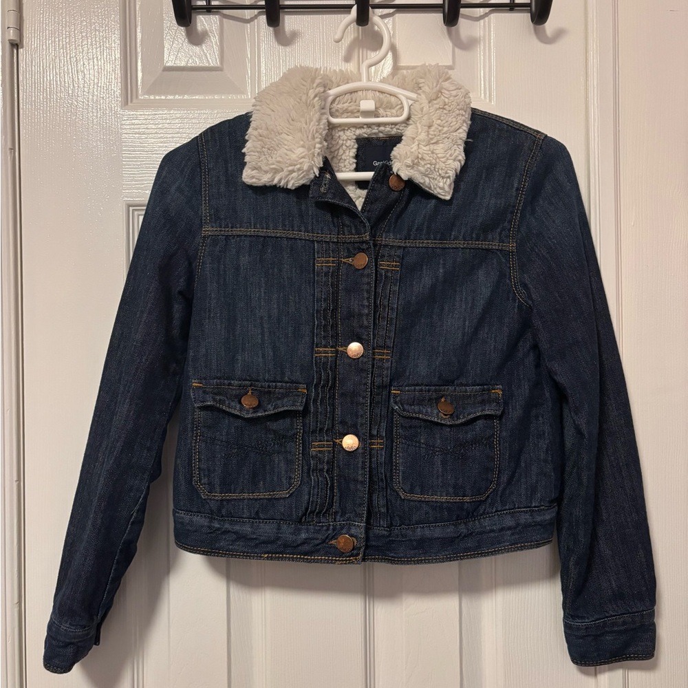 GAP Kids Cream Faux Shearling Jacket (XL)